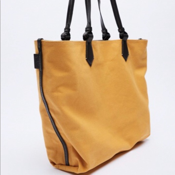 Zara NWT Reversible Split Leather Tote bag - Picture 2 of 11